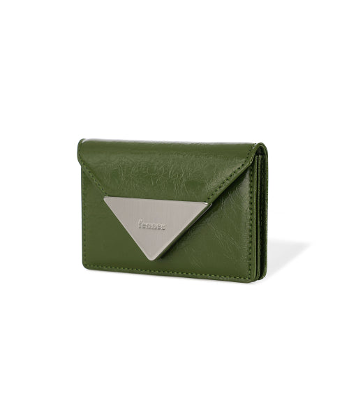 CRINKLE TRIANGLE ACCORDION POCKET - BLACK - 8 COLORS OLIVE