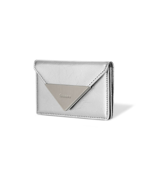 CRINKLE TRIANGLE ACCORDION POCKET - BLACK - 8 COLORS SILVER