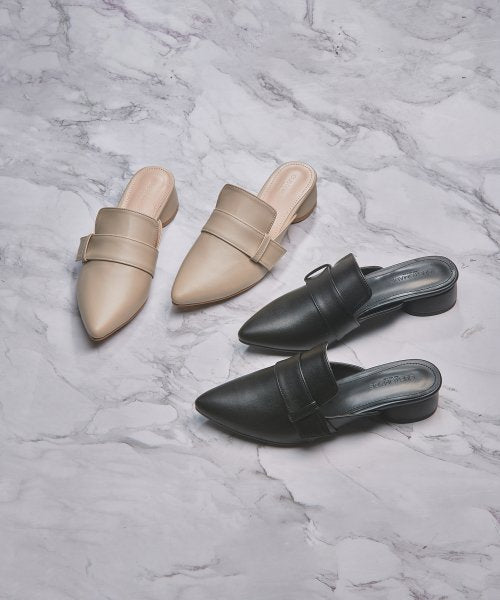 MODERN POINTED TOE MULE - 2 COLORS BLACK