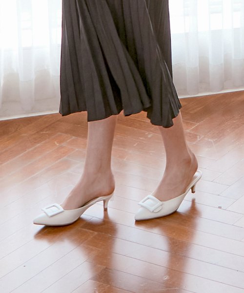5/ SQUARE MULE HEEL - 3 COLORS BLACK
