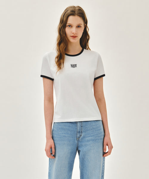 W CLASSIC LOGO RINGER TEE - 5 COLORS WHITE