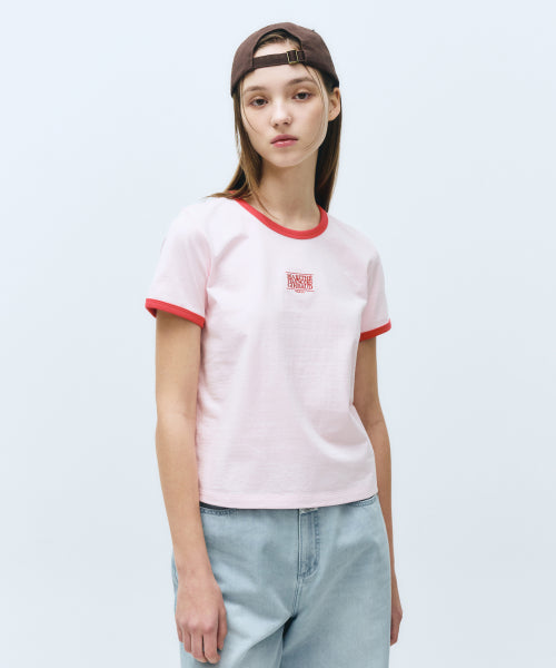W CLASSIC LOGO RINGER TEE - 5 COLORS PINK