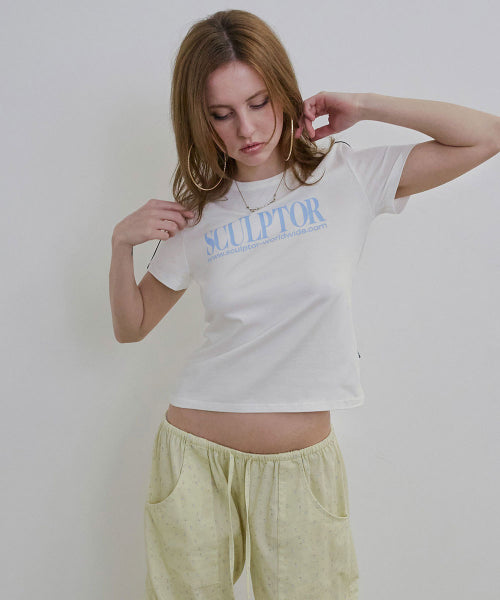 CLASSIC LOGO PIPING CROP TOP - 2 COLORS WHITE