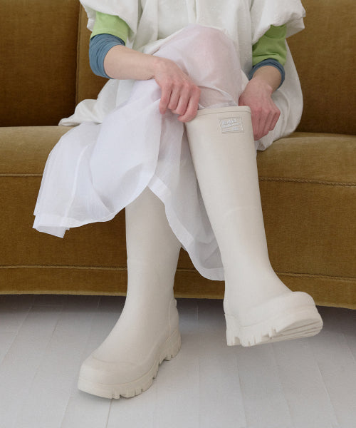 PLATFORM RAIN BOOTS LONG - 8 COLORS BLACK