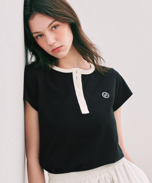 HENRYNECK HALF T SHIRT - 5 COLORS IVORY