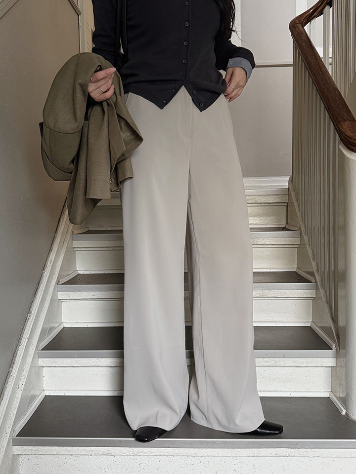 MOMENT FLOWY WIDE COVER SLACKS - 4 COLORS