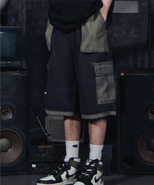 FATIGUE CARGO DENIM PANTS BLACK