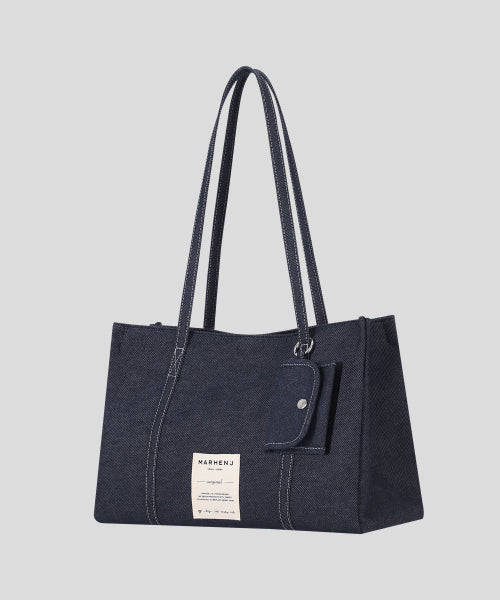 LAVIE DENIM SHOULDER CANVAS BAG - 2 COLORS IVORY