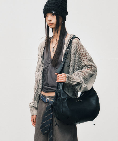 STRING SHOULDER BAG - 3 COLORS SILVER