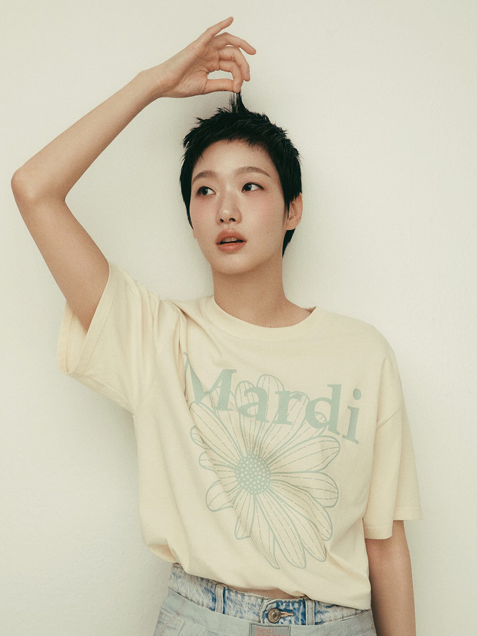 TSHIRT FLOWERMARDI_BUTTER MOSSGREEN