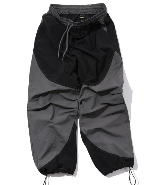 PANEL DART NYLON PANTS - 2 COLORS BLACK