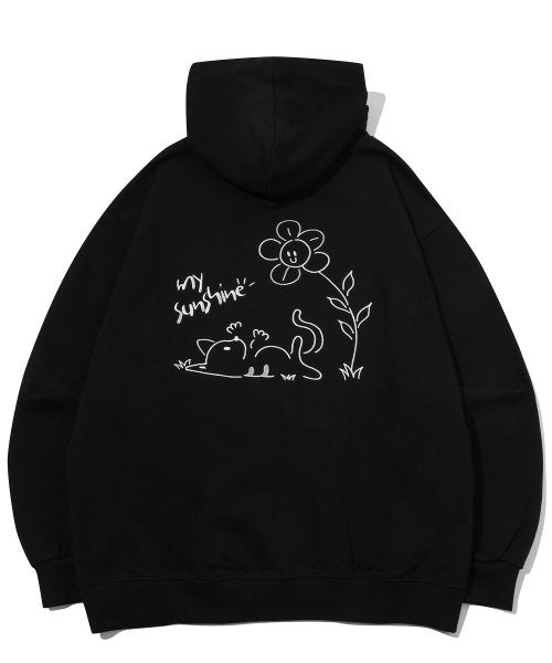 MY SUNSHINE EMBROIDERY HOODIE - 2 COLORS BLACK