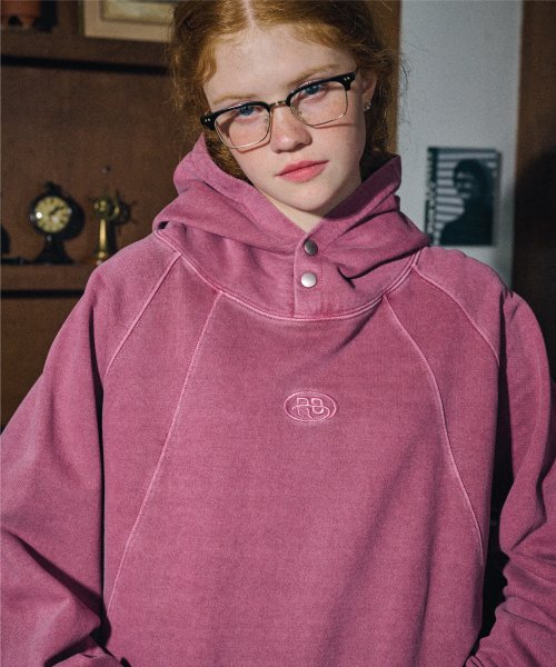 CP PIGMENT SNAP HOODIE - 2 COLORS PINK
