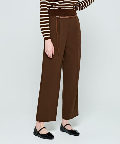 BELTED SEMI WIDE - 3 COLORS BROWN