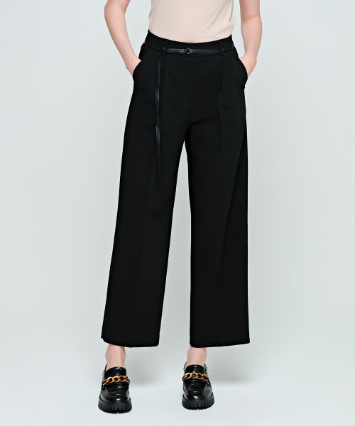 BELTED SEMI WIDE - 3 COLORS BLACK