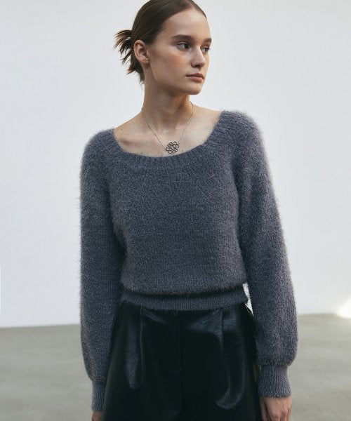 ANGORA PULLOVER KNIT #徐睿知同款! - 3 COLORS GREY