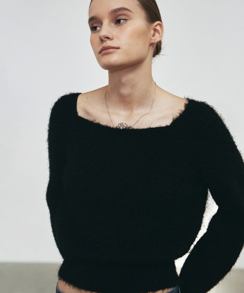 ANGORA PULLOVER KNIT #徐睿知同款! - 3 COLORS BLACK