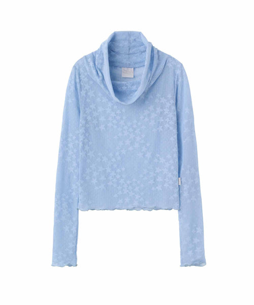 STAR SHIRRING TURTLENECK BABY - 3 COLORS BABY BLUE