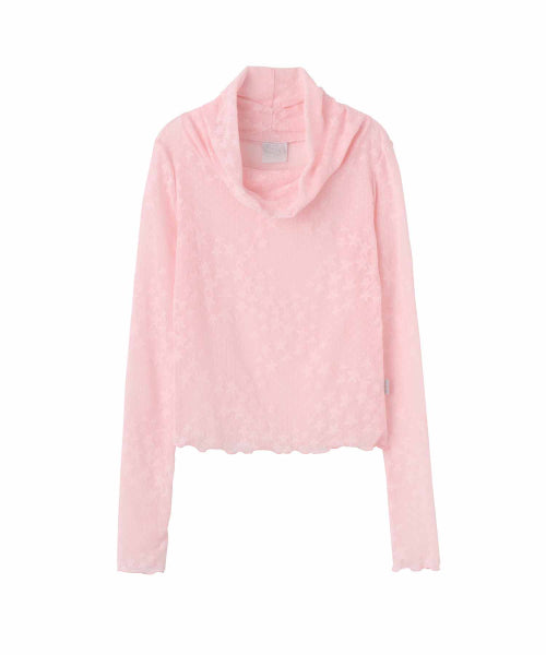 STAR SHIRRING TURTLENECK BABY - 3 COLORS BABY PINK