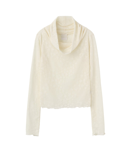 STAR SHIRRING TURTLENECK BABY - 3 COLORS IVORY