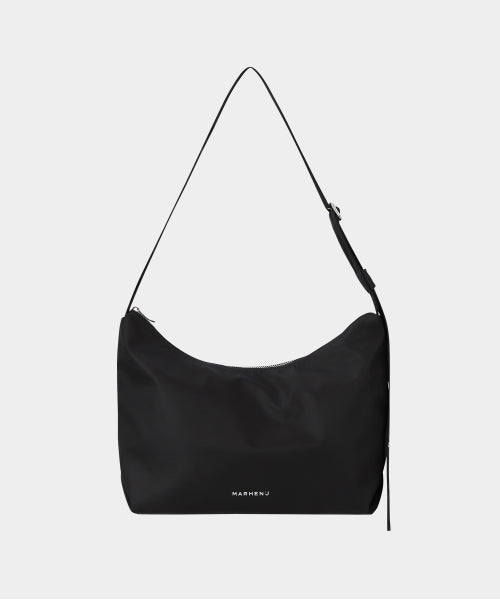 EMMA NYLON SHOULDER HOBO BAG - 3 COLORS BLACK