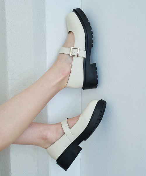 ROUND TOE CHUNKY MARY JANE RUDY IVORY