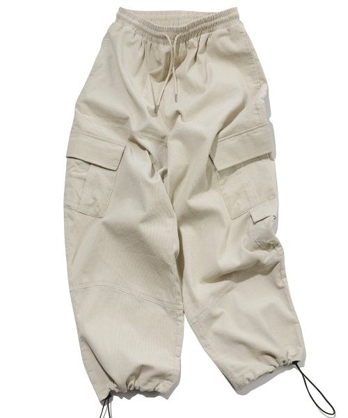CORDUROY WIDE OVER CARGO PANTS - 2 COLORS CREAM