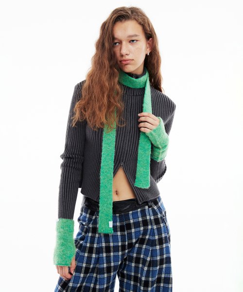 BOUCLE KNIT MUFFLER FUCHSIA - 4 COLORS GREEN