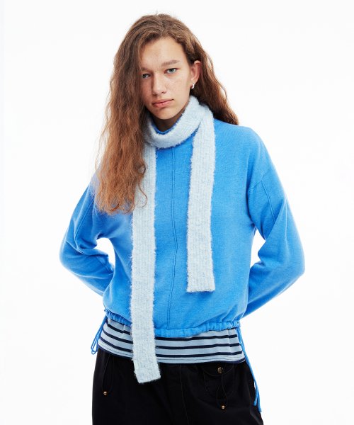 BOUCLE KNIT MUFFLER FUCHSIA - 4 COLORS BLUE