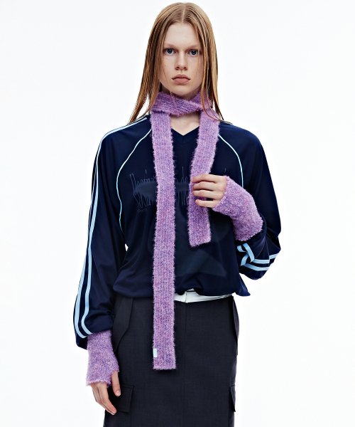 BOUCLE KNIT MUFFLER FUCHSIA - 4 COLORS PURPLE