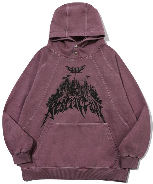 PIGMENT SNAP HOODIE - 2 COLORS PINK
