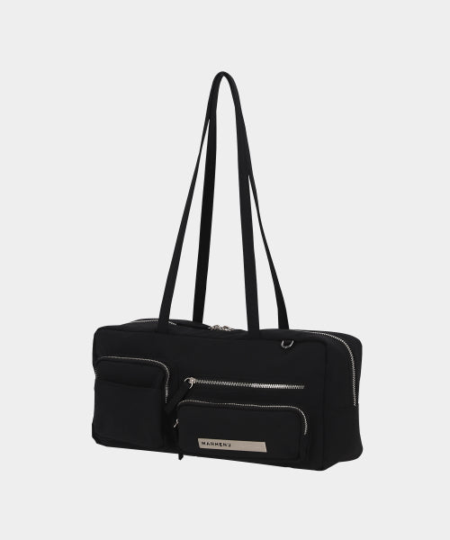 DANA NYLON POCKET SHOULDER BAG - 4 COLORS BLACK