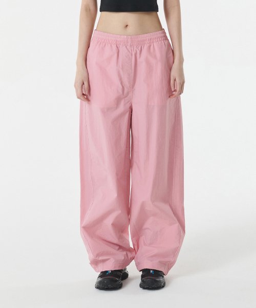 SIDE LINE WIDE TRACK PANTS - 4 COLORS PINK