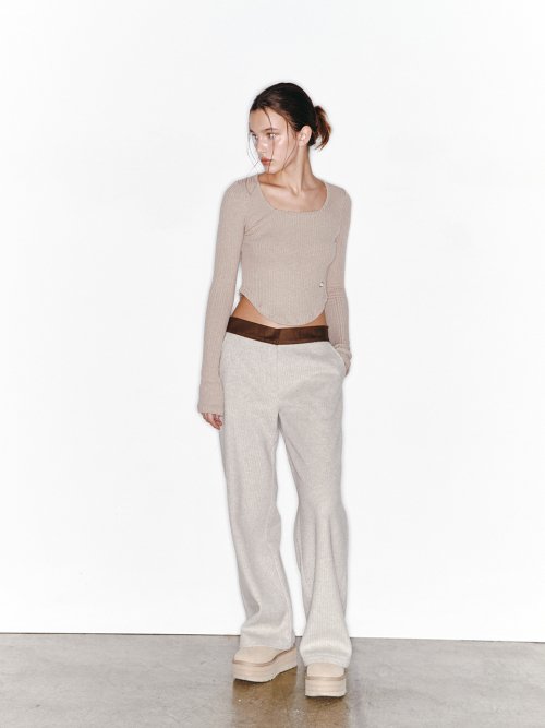 KNIT PANTS - 2 COLORS OATMEAL