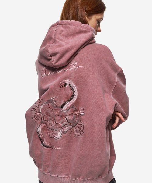 2-WAY PIGMENT HOOD ZIP-UP - 4 COLORS DUSTY PINK