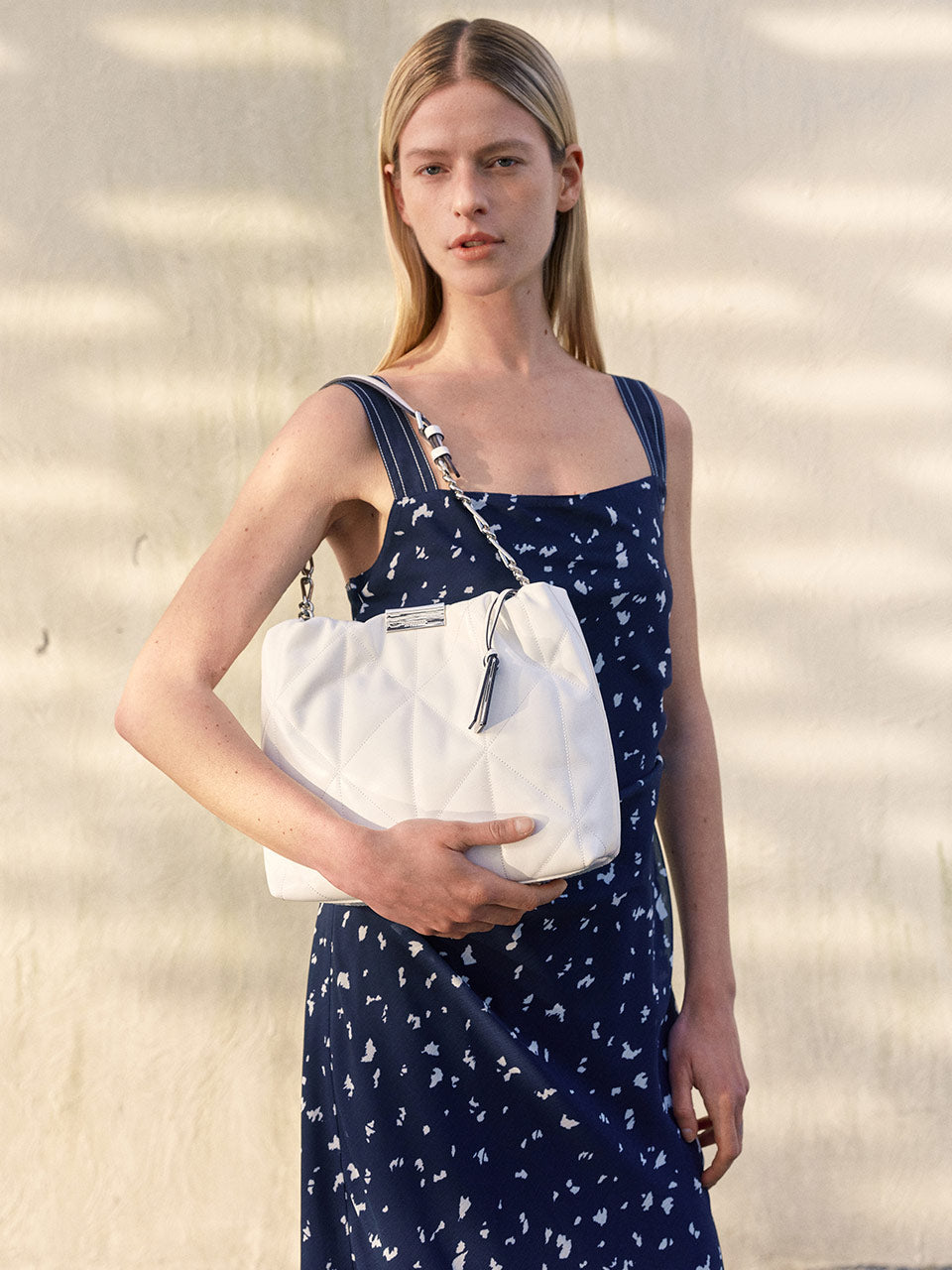 GLAM SHOULDER BAG MEDIUM - 2 COLORS IVORY