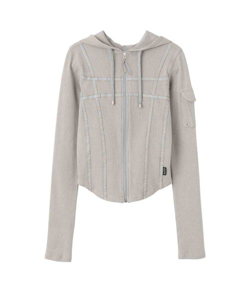 WASHED BONDAGE HOODIE WASHED - 2 COLORS GREY