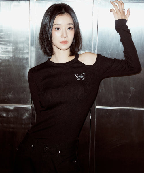 CUT OUT BUTTERFLY KNIT #徐睿知同款! - 2 COLORS AS SHOWN