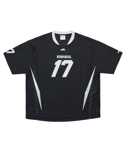 MESH BLOCK FOOTBALL JERSEY - BLACK - 2 COLORS