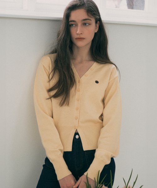 V NECK BASIC CARDIGAN - 4 COLORS BUTTER