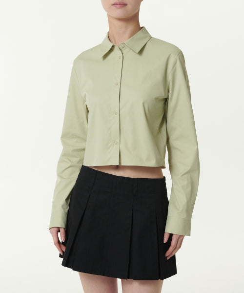 WOMENS SLIM FIT CROP SHIRT #韓韶禧同款! - 6 COLORS GREEN