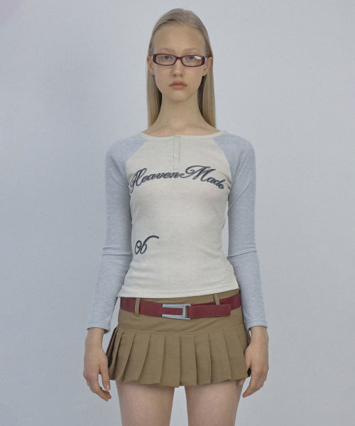 HEAVENLY BUTTON DOWN T SHIRT - 2 COLORS BEIGE