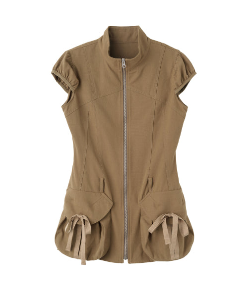 CARGO ZIP UP DRESS - 3 COLORS BROWN