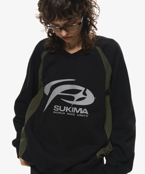 RAGLAN PANEL SWEATSHIRT - 3 COLORS BLACK