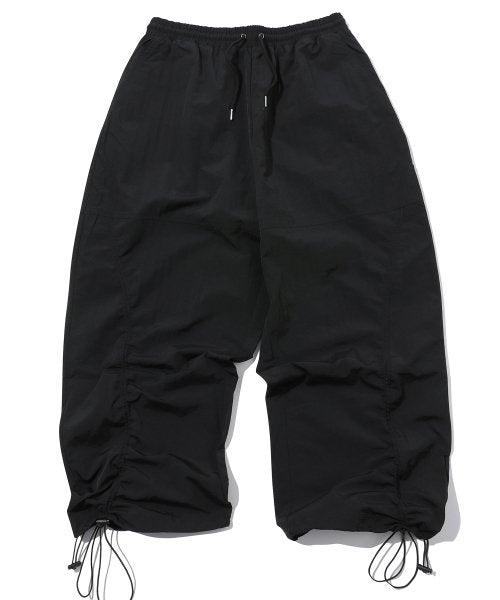 SHIRRING WIDE NYLON PANTS - 3 COLORS BLACK