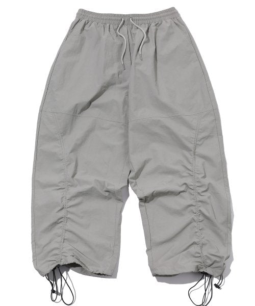 SHIRRING WIDE NYLON PANTS - 3 COLORS GREY