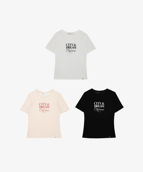 TENCEL CITY LETTERING SHORT SLEEVE TEE - 3 COLORS