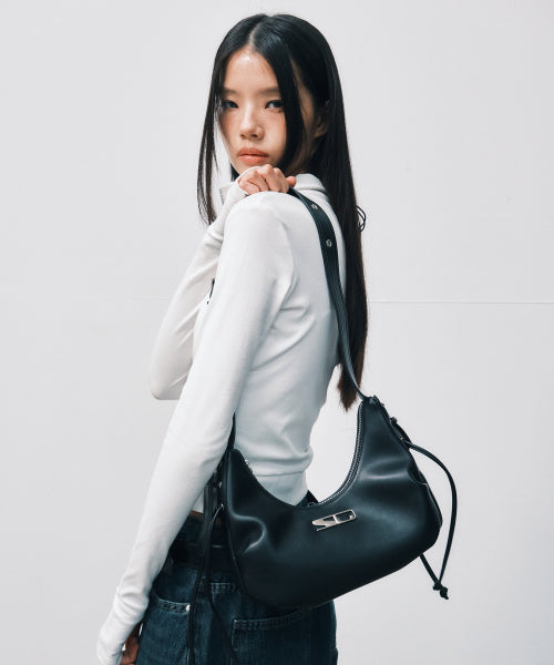 STRING MINI SHOULDER BAG - 3 COLORS BLACK