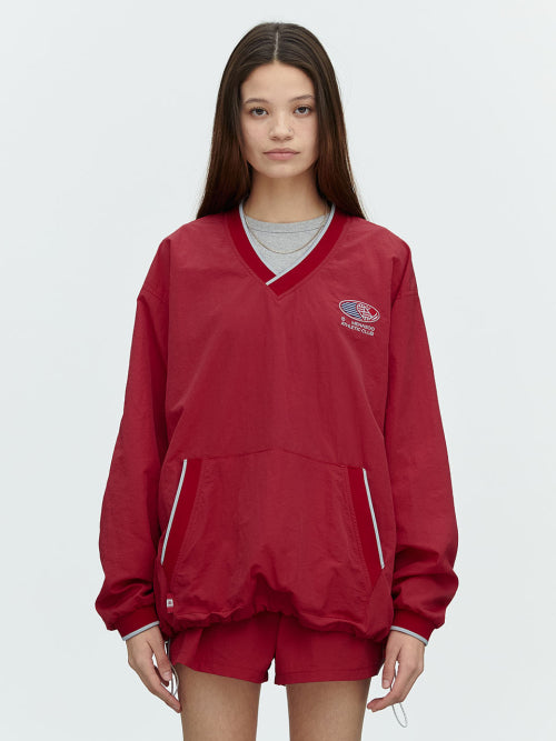 HEARTTRACK VNECK NYLON ANORAK JACKET - 3 COLORS RED