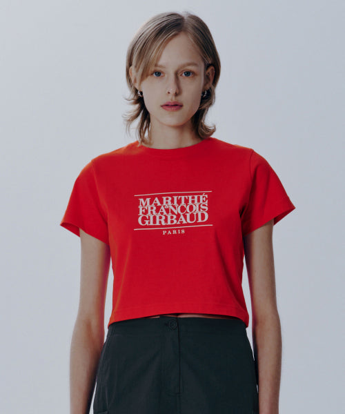 W CLASSIC LOGO CROP TEE - 11 COLORS RED
